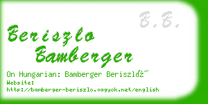 beriszlo bamberger business card